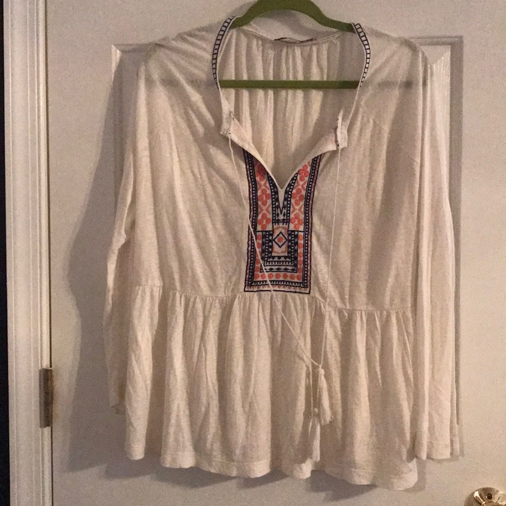 Loft tassel peplum top